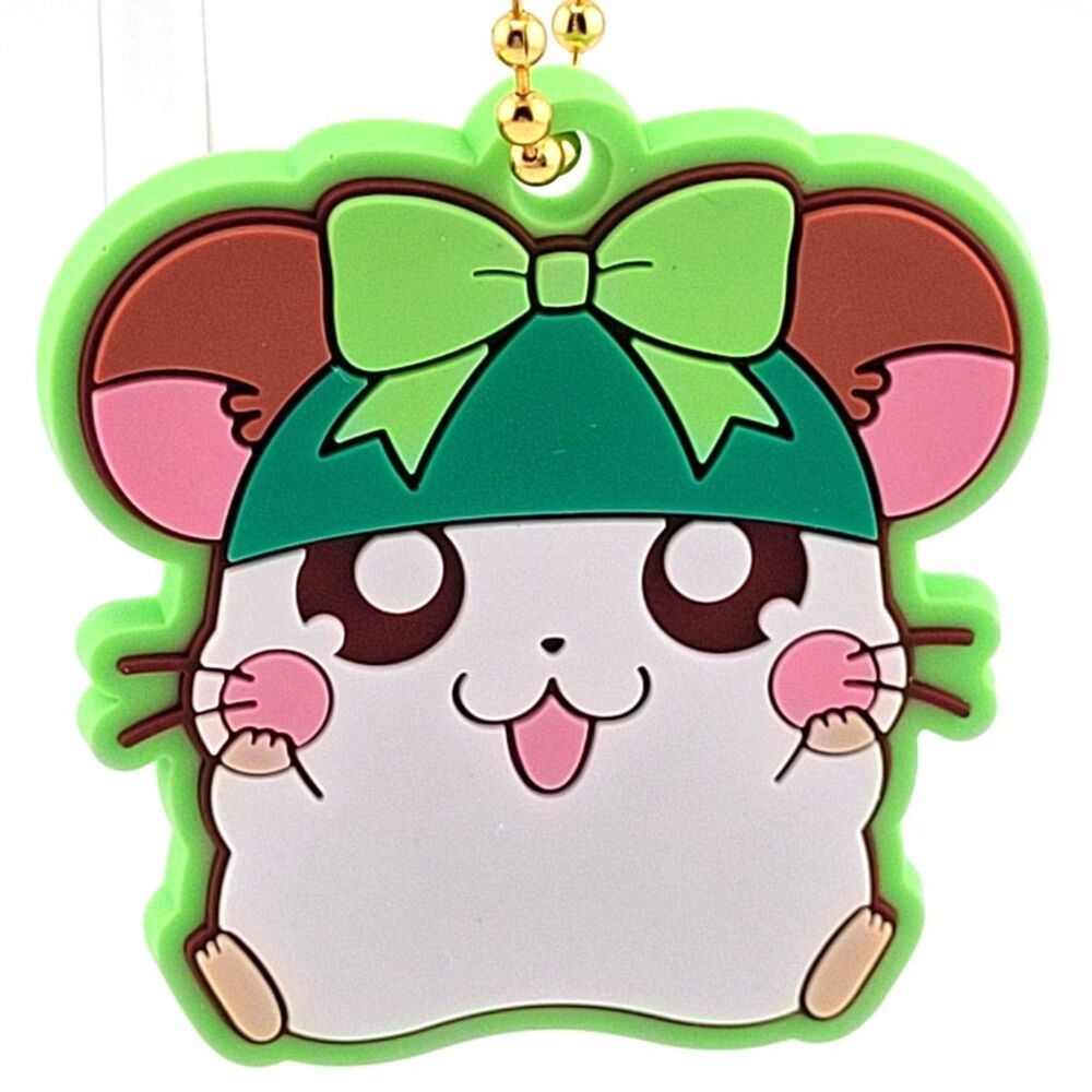 Cappy - Hamtaro Green Rubber Keychain